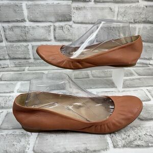 J.Crew Women Size 9.5 Coral Pink Leather Comfort Ballet Flats